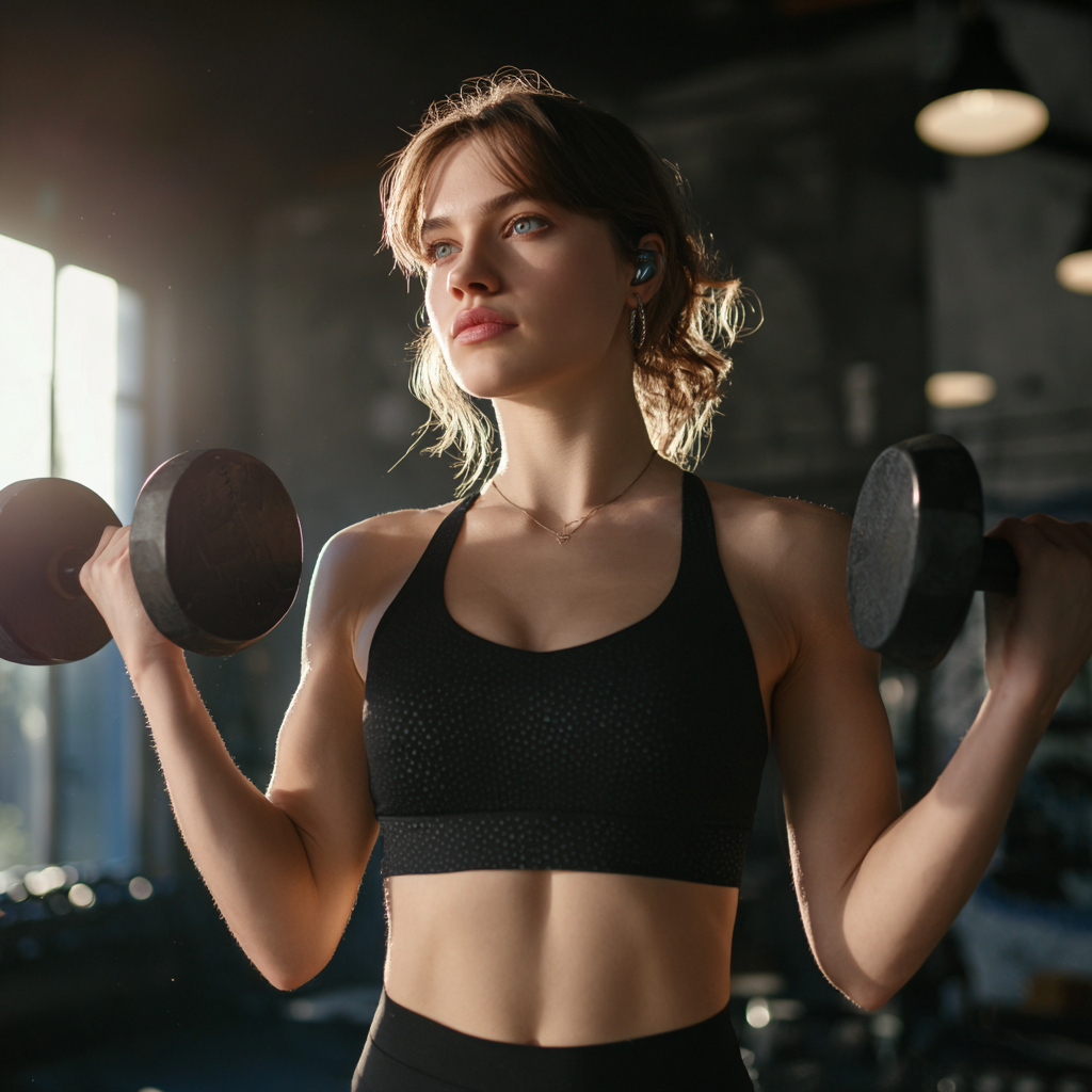 Мъж тренира с тежести